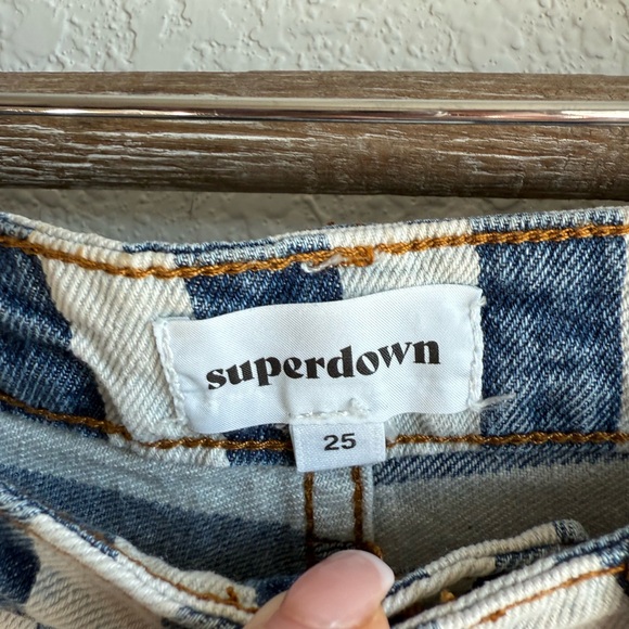 Superdown Sydney Striped Denim Cut Off Shorts sz: 25 NWT - Picture 4 of 10